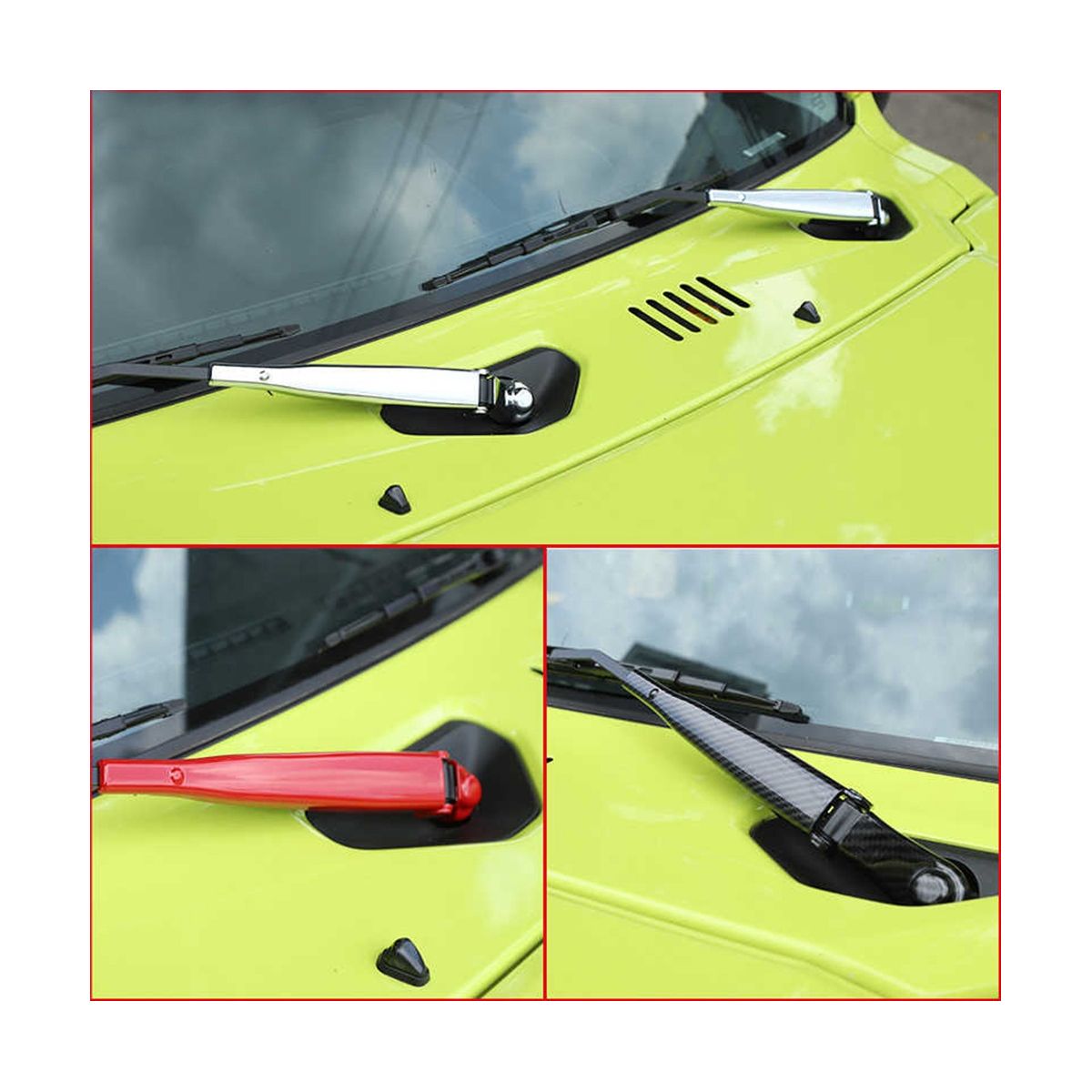 Silver Car Front Windshield Wiper Decoration C