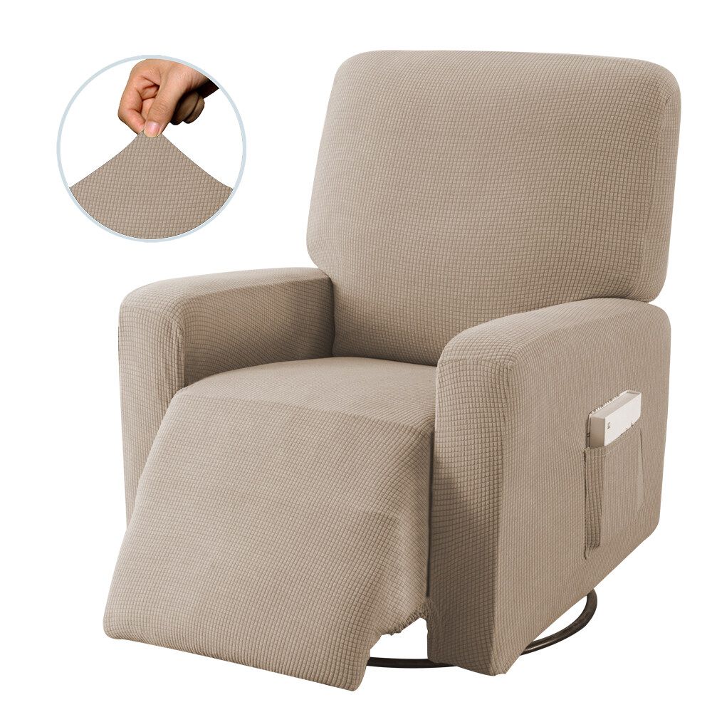 Stretch Recliner Chair Covers Washable Jacquard Fabric Non-slip Sofa Chili Red