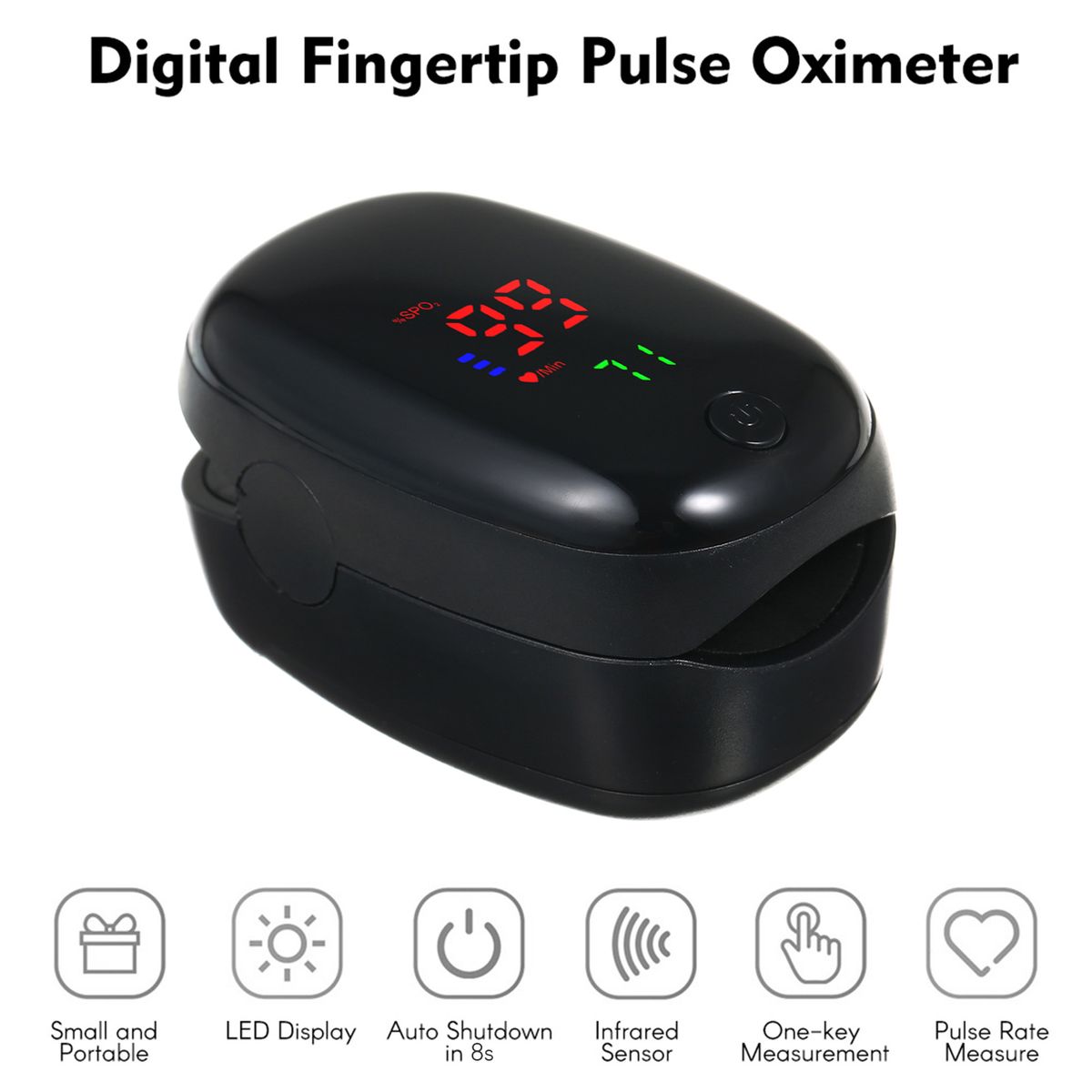 Digital Fingertip Pulse Oximeter LED Display Fingertip