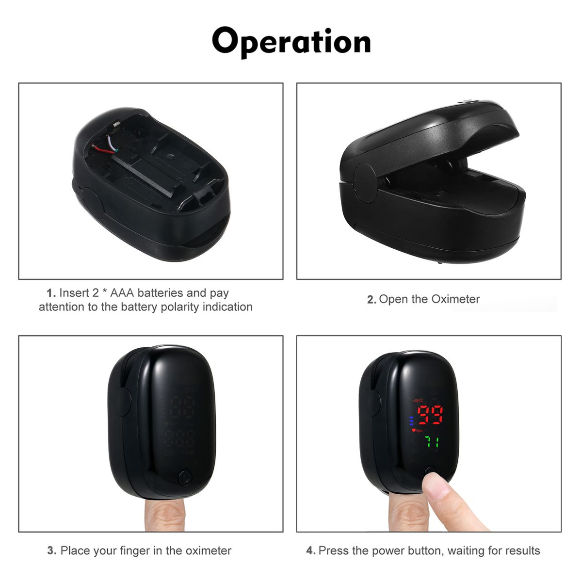 Digital Fingertip Pulse Oximeter LED Display Fingertip
