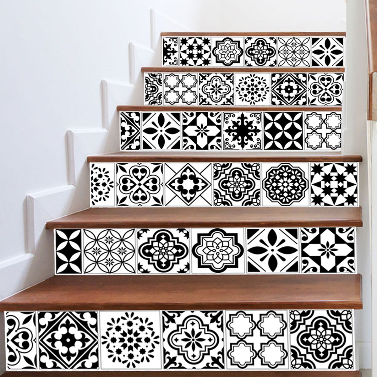 13PCS DIY Staircase Stickers Beautiful Scenery Pattern