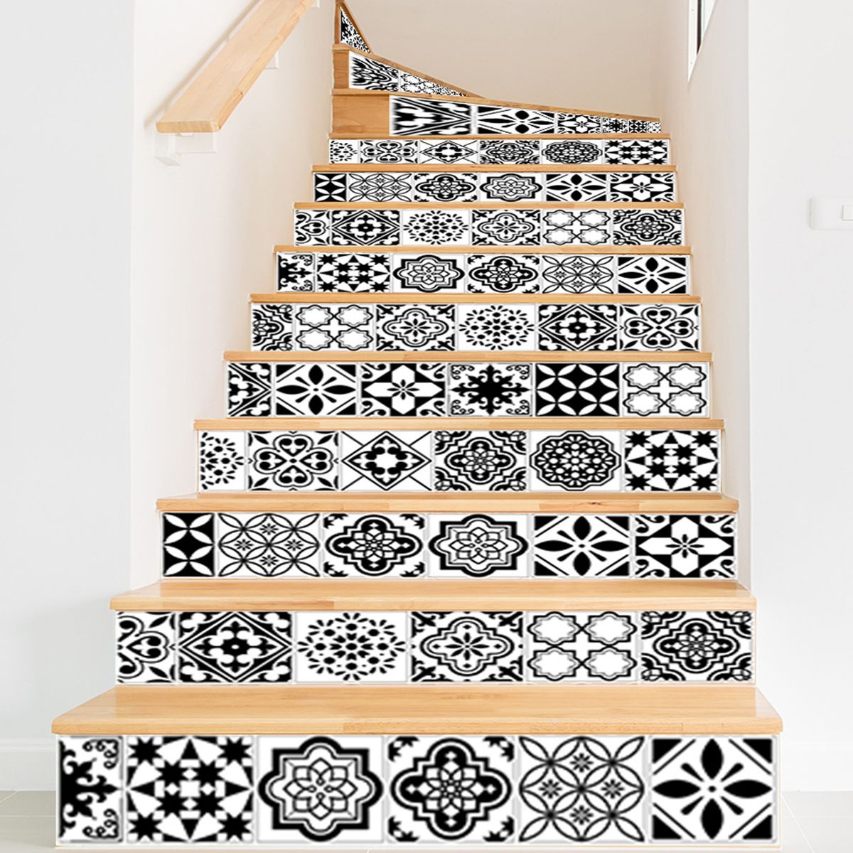 13PCS DIY Staircase Stickers Beautiful Scenery Pattern