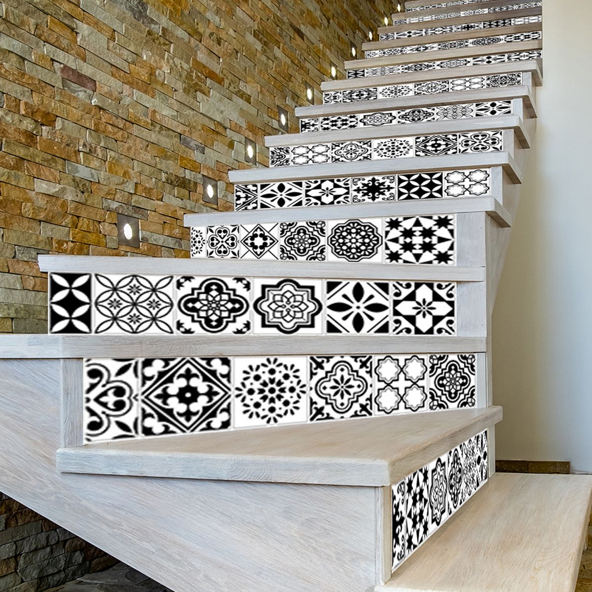13PCS DIY Staircase Stickers Beautiful Scenery Pattern