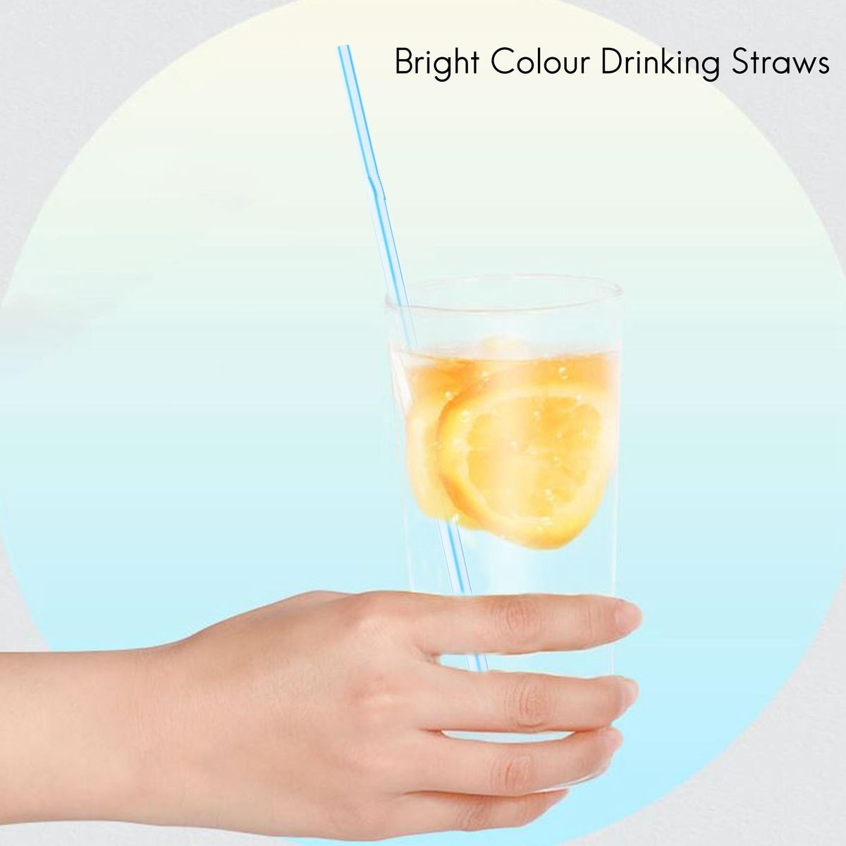 100Pcs Disposable Flexible Straws Plastic Drinking