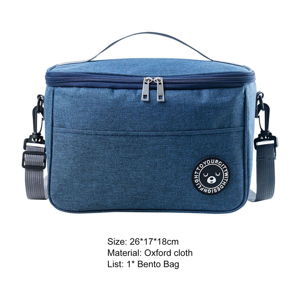 Lunch Bag Wide Opening Thermal Lunch Bag Navy Blue