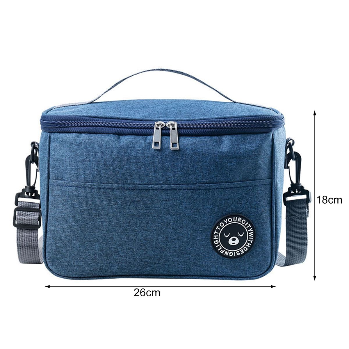 Lunch Bag Wide Opening Thermal Lunch Bag Navy Blue