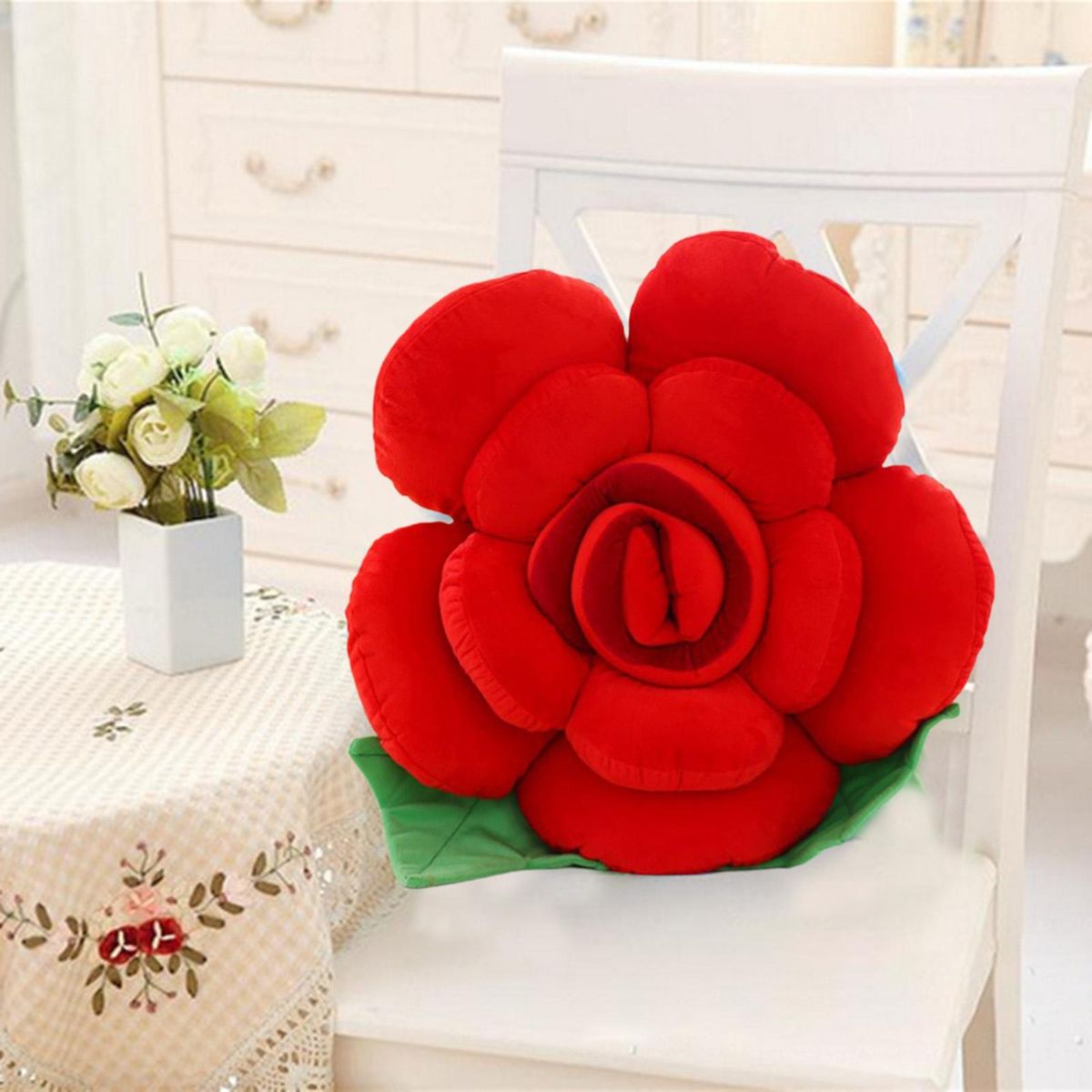 Sleeping Pillow Rose Flower Pillow Cushion Red