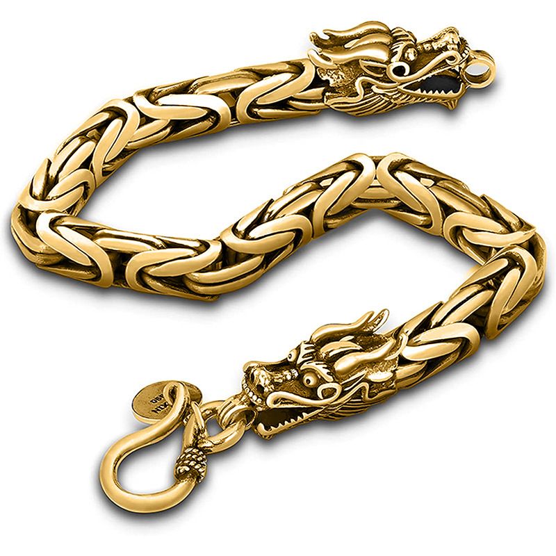 Punk Silver Color Metal Dragon Let For Men Stainless Steel Chain Let