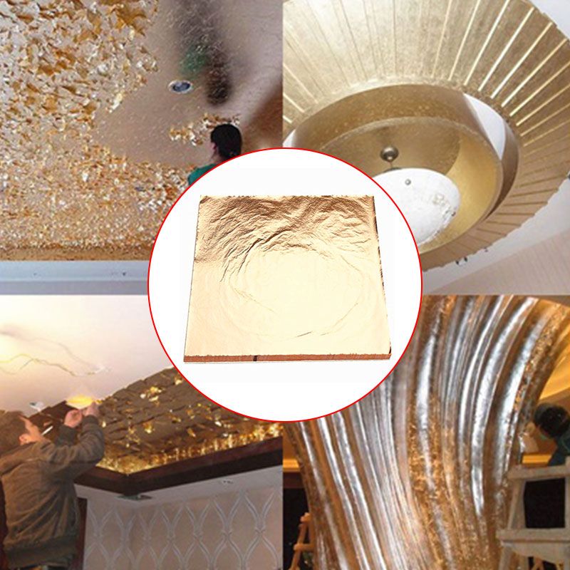 Gold 100 Sheets Wall Decor Gilding Sheets Leaf Foil Paper