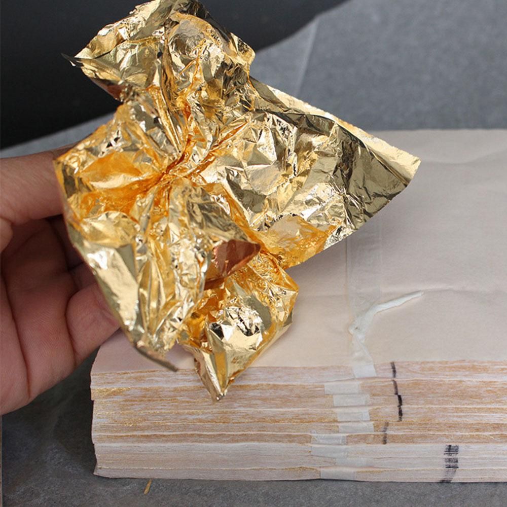 Gold 100 Sheets Wall Decor Gilding Sheets Leaf Foil Paper