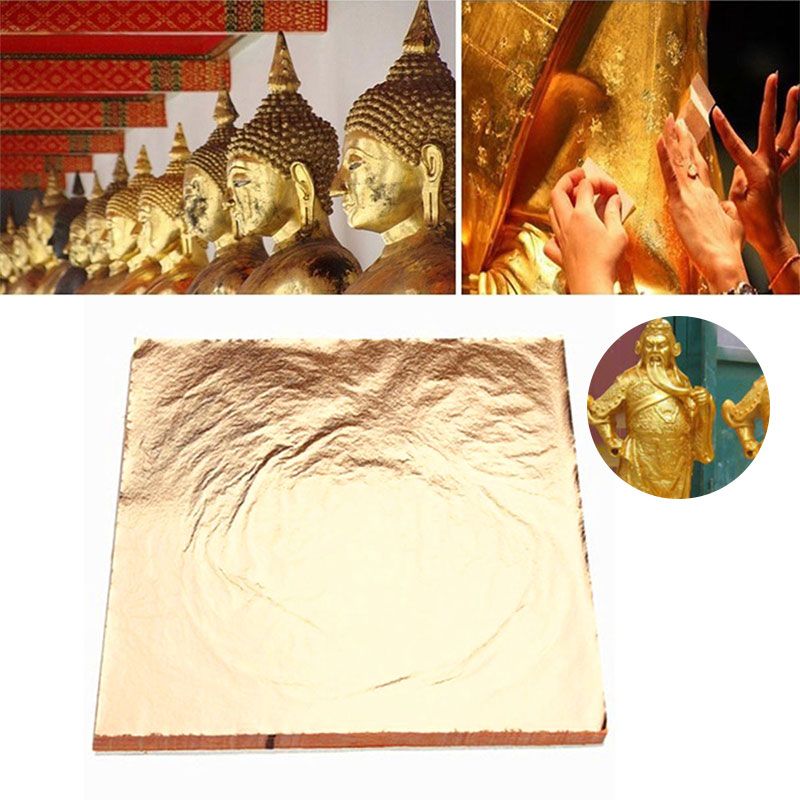 Gold 100 Sheets Wall Decor Gilding Sheets Leaf Foil Paper
