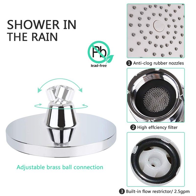 High Pressure Shower Head Luxury Modern Round Electroplating Shower Head Fashion High Quality Bathroom Supplies