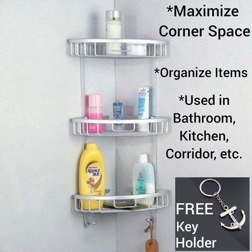 3 Layer- Wall Mount Triangular Bathroom Kitchen Toilet Corner Rack Wall Storage Shelf
