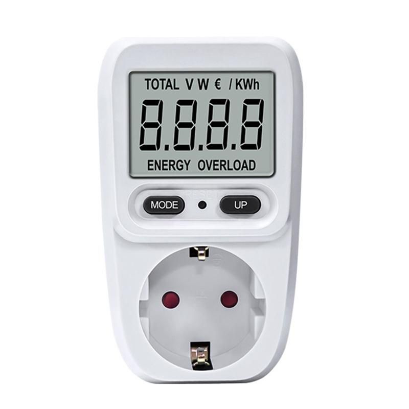 230V-240V Digital LCD Power Meter Wattmeter Socket Wattage Electric Meter BR Measuring Outlet Power Analyzer EU Plug