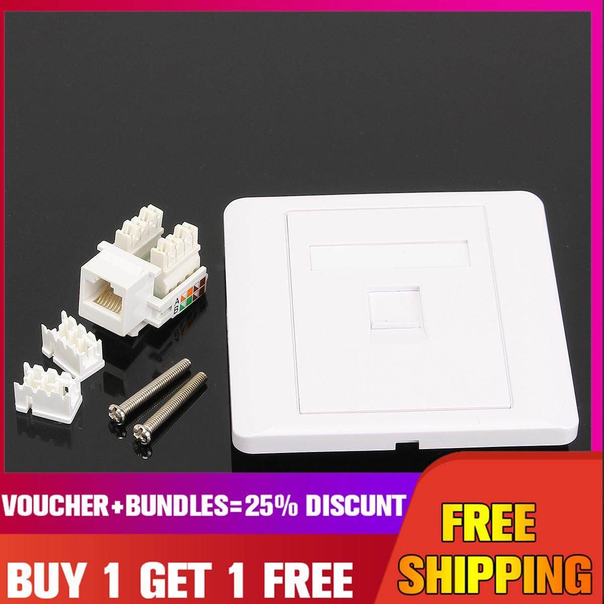 RJ45 Cat5e Socket Faceplate Network LAN Keystone Cable Wall Jack Clip Module 86