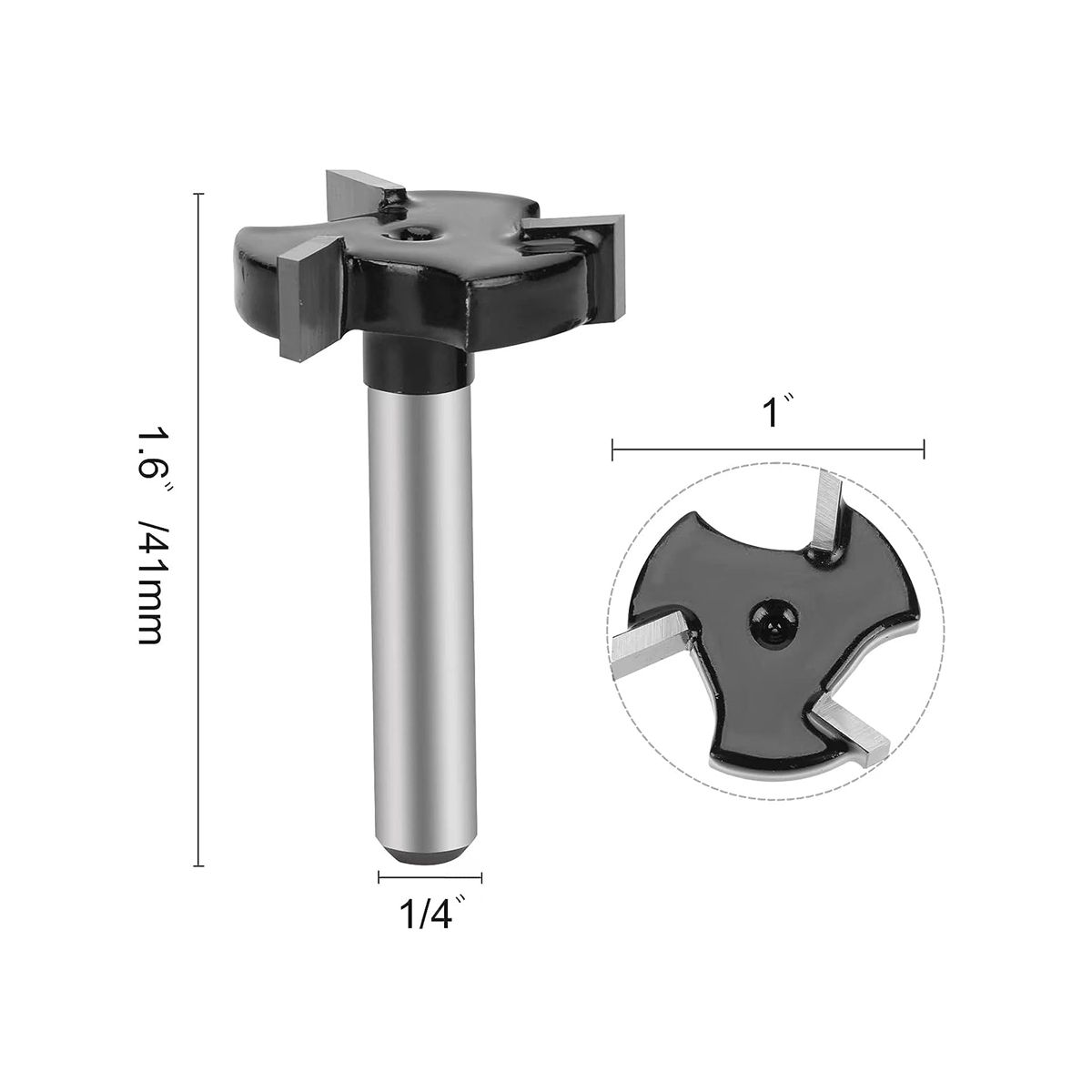 CNC Spoilboard Surfacing Router Bits,1/4Inch and 1/2Inch Handle 1In and 2In Cutting Diameter, Slab Flattening Router Bit