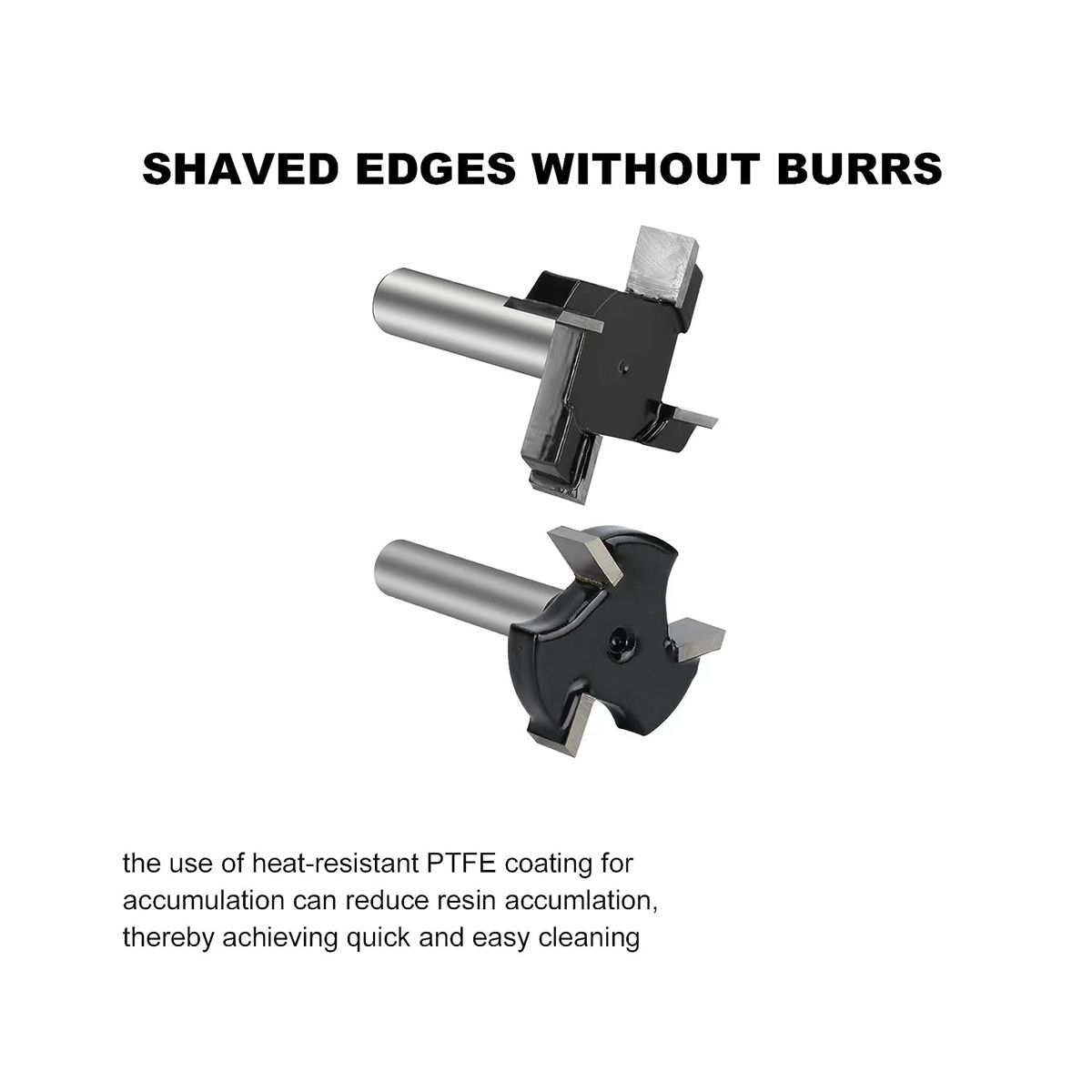 CNC Spoilboard Surfacing Router Bits,1/4Inch and 1/2Inch Handle 1In and 2In Cutting Diameter, Slab Flattening Router Bit
