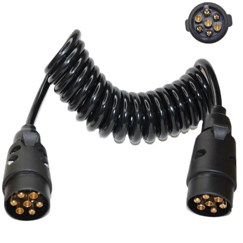 2M 7 Pin Wire Part Splices Circuit Male To Male Plug Socket Truck Trailer Light Edge Board Extension Cable Car Parts
