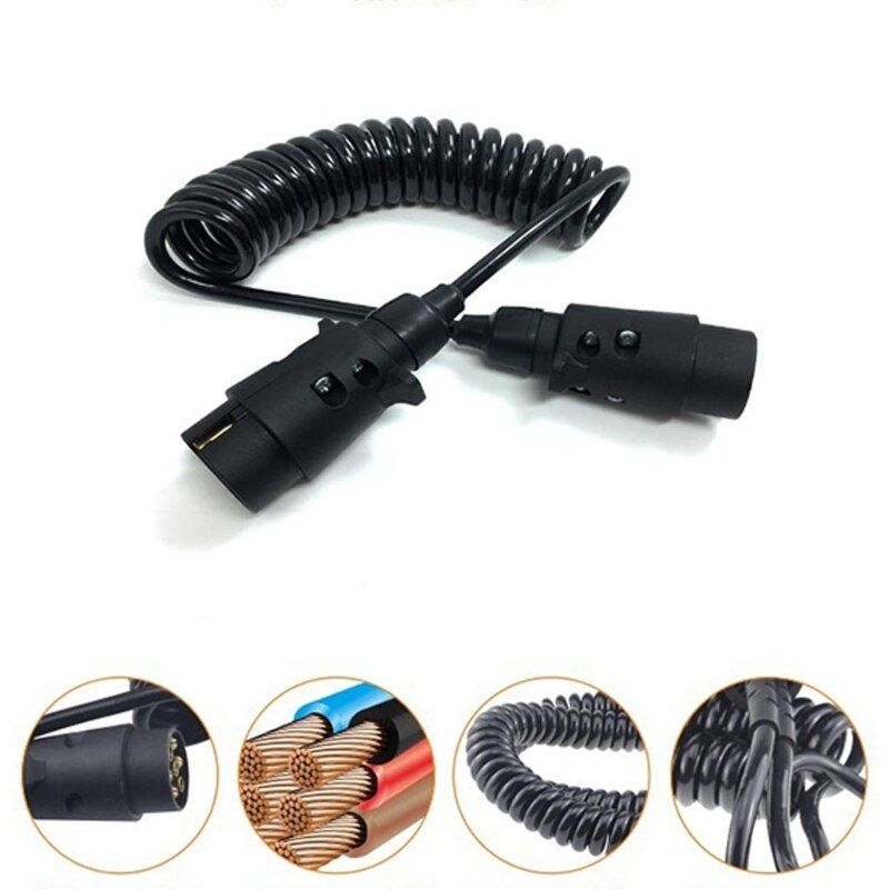 2M 7 Pin Wire Part Splices Circuit Male To Male Plug Socket Truck Trailer Light Edge Board Extension Cable Car Parts