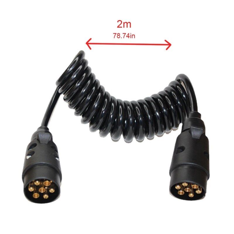 2M 7 Pin Wire Part Splices Circuit Male To Male Plug Socket Truck Trailer Light Edge Board Extension Cable Car Parts