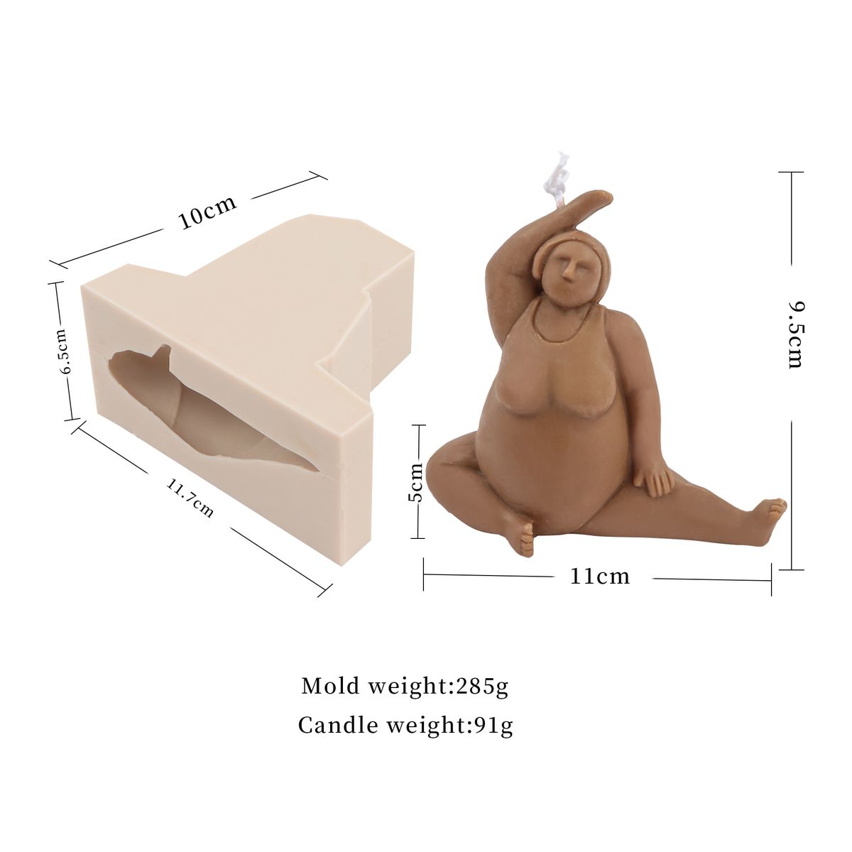 Yoga Women Candle Silicone Mold Plaster Therapy Decoration