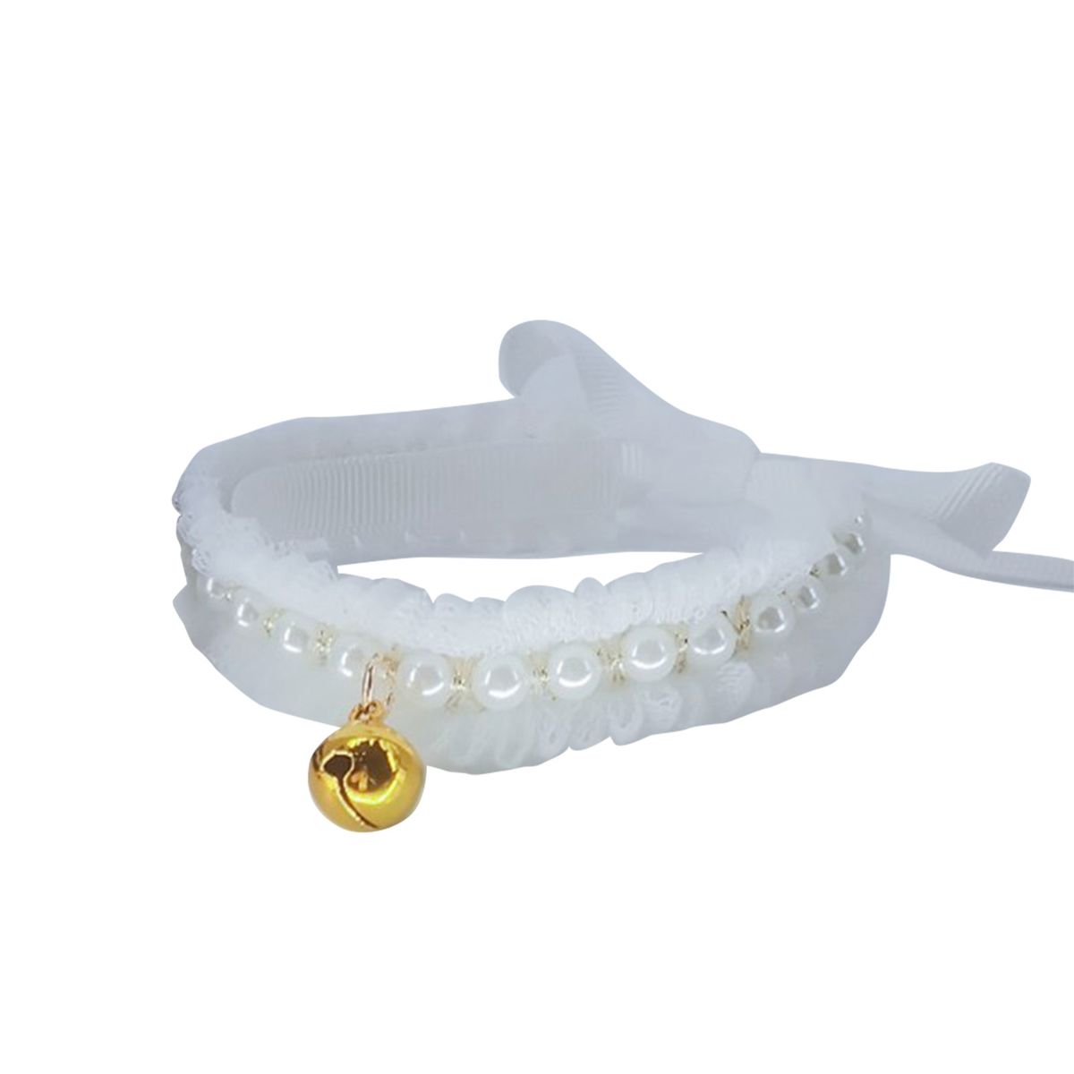 Cat Collar Dog Cat Imitation Pearl Neck Strap Pet Jewelry White
