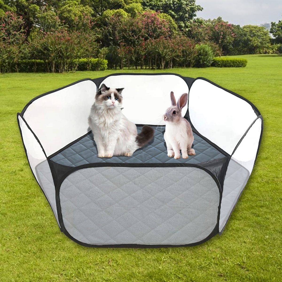 Hexagon Bedding Liner Indoor Waterproof Hexagon Pet Pee Pad Grey