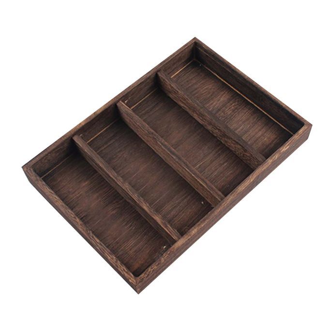 Sunglasses Display Case Display Panel Storage Tray 4 Grids Dark Brown
