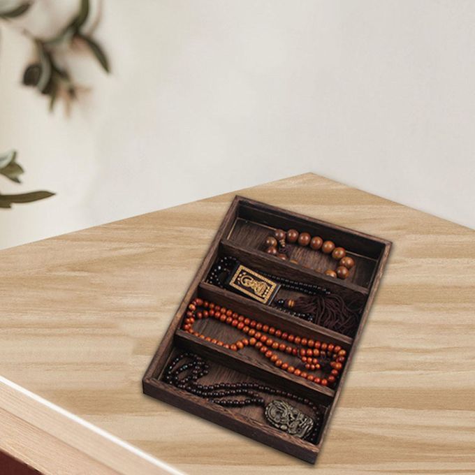 Sunglasses Display Case Display Panel Storage Tray 4 Grids Dark Brown