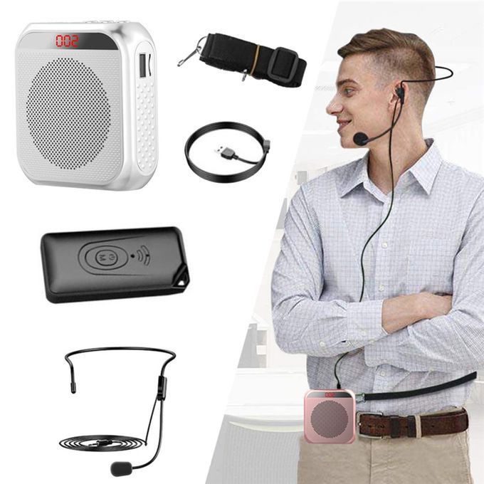 Portable Voice Booster Amplifier Speaker W/ Headset Mic For White