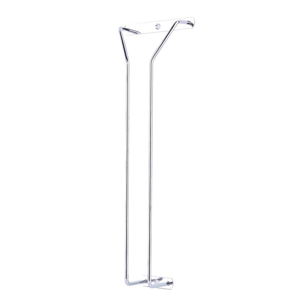 Wine Glass Rack Hanging Chrome Plated Stemware Holder Under Cabinet Home Bar Silver