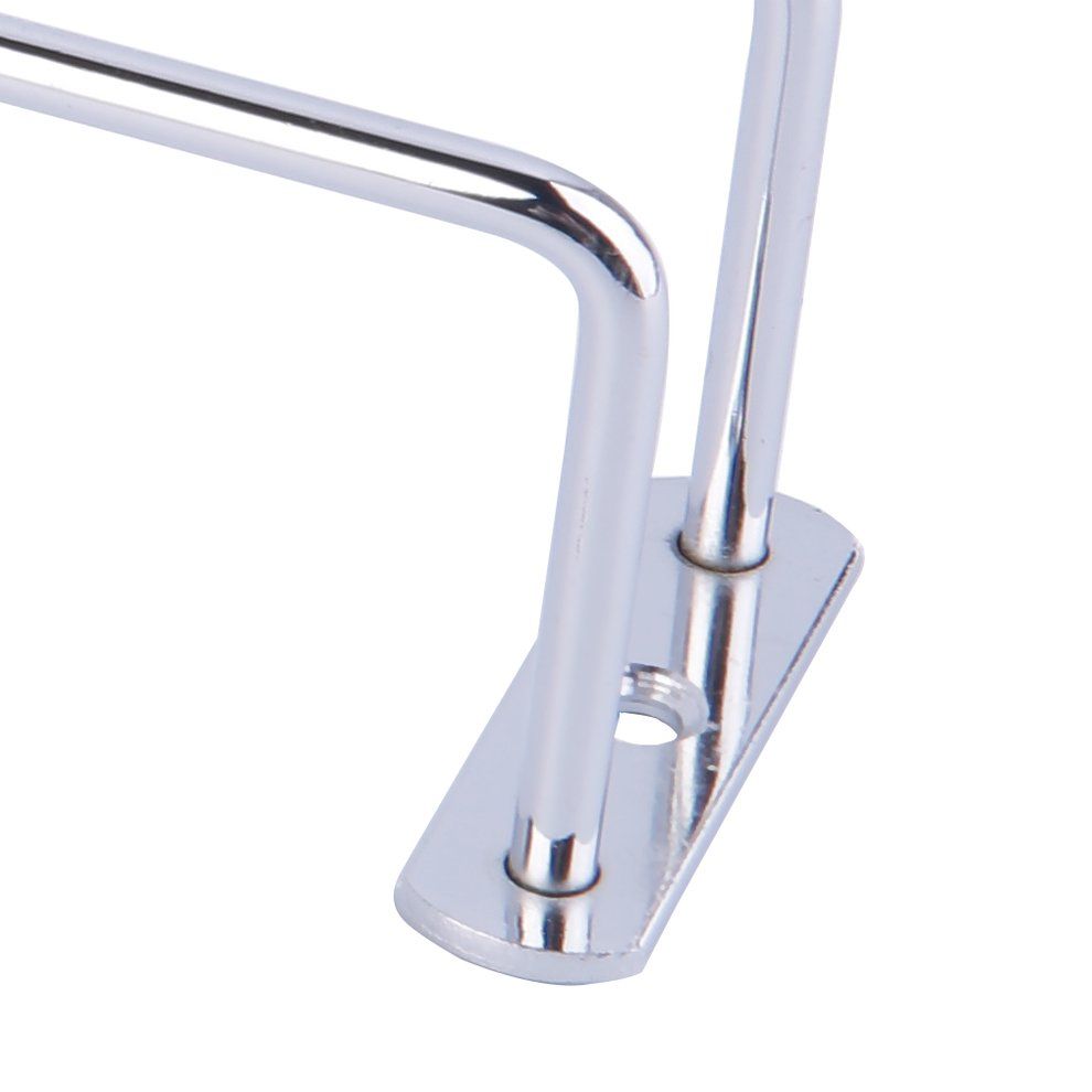 Wine Glass Rack Hanging Chrome Plated Stemware Holder Under Cabinet Home Bar Silver