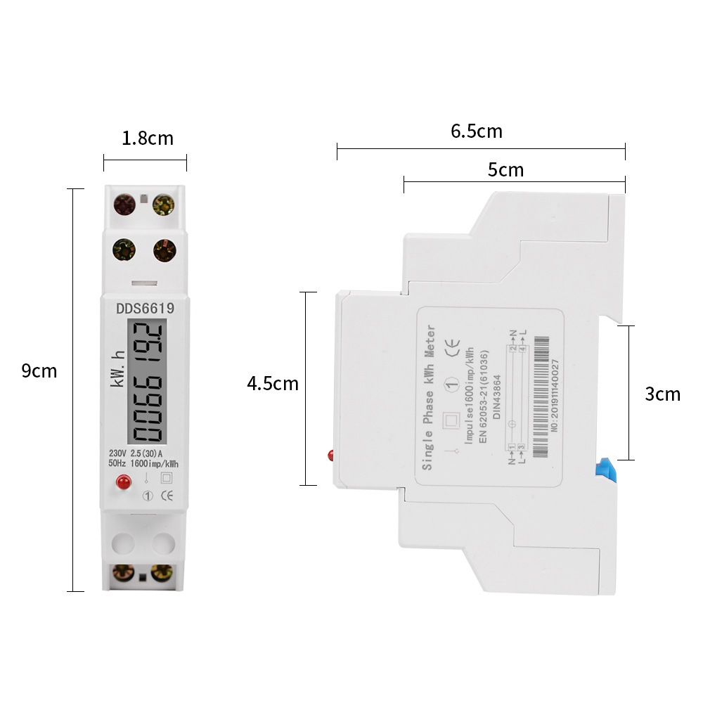 AC Digital Wattmeter Power Meter Electricy Consumption Energy Meter EU Plug Socket Power Kilowatt Wattage Electricity Meter