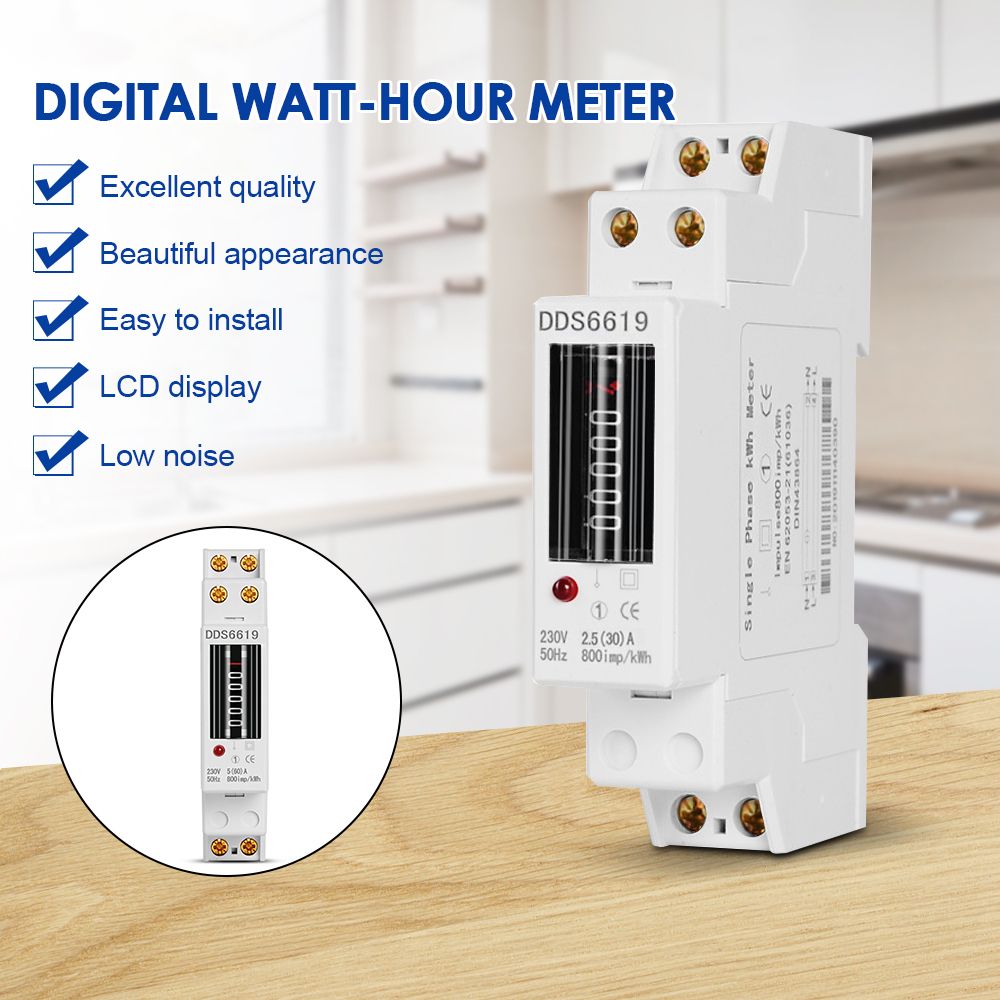 AC Digital Wattmeter Power Meter Electricy Consumption Energy Meter EU Plug Socket Power Kilowatt Wattage Electricity Meter