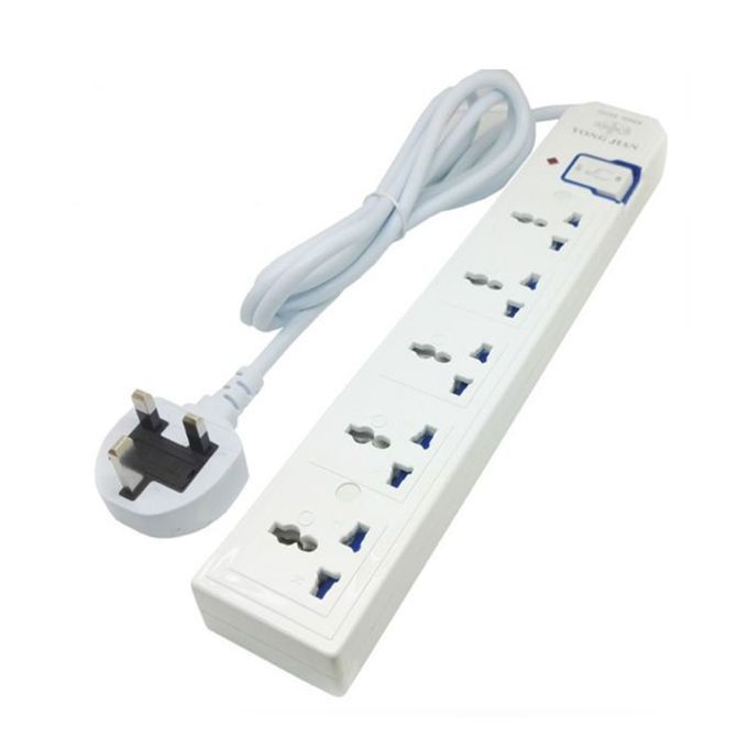 Electrical Power Cable Extension Socket - 5 Plug Anti-Shock