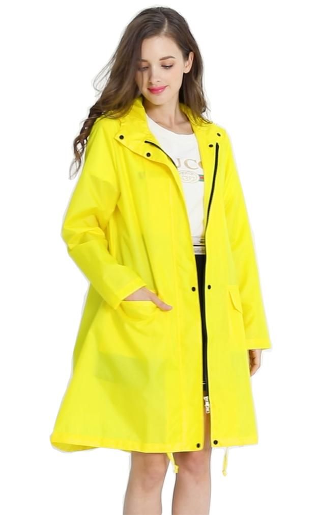 Breathable Portable Ladies Long Raincoat