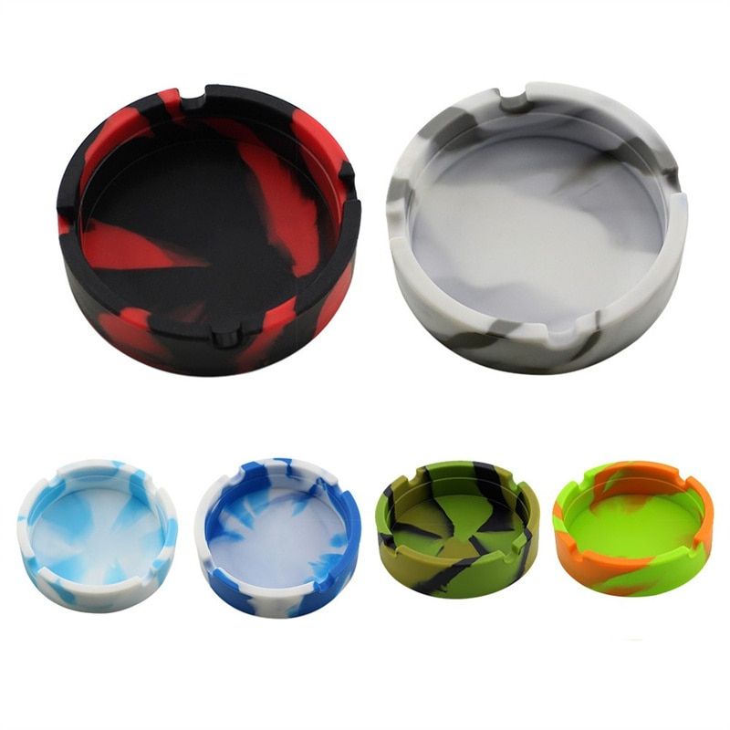 Glow In The Dark Luminous Silicone Soft Ashtray For Smoking E Cigar Weed Accessories Ashtray For Home Desk Accessories
