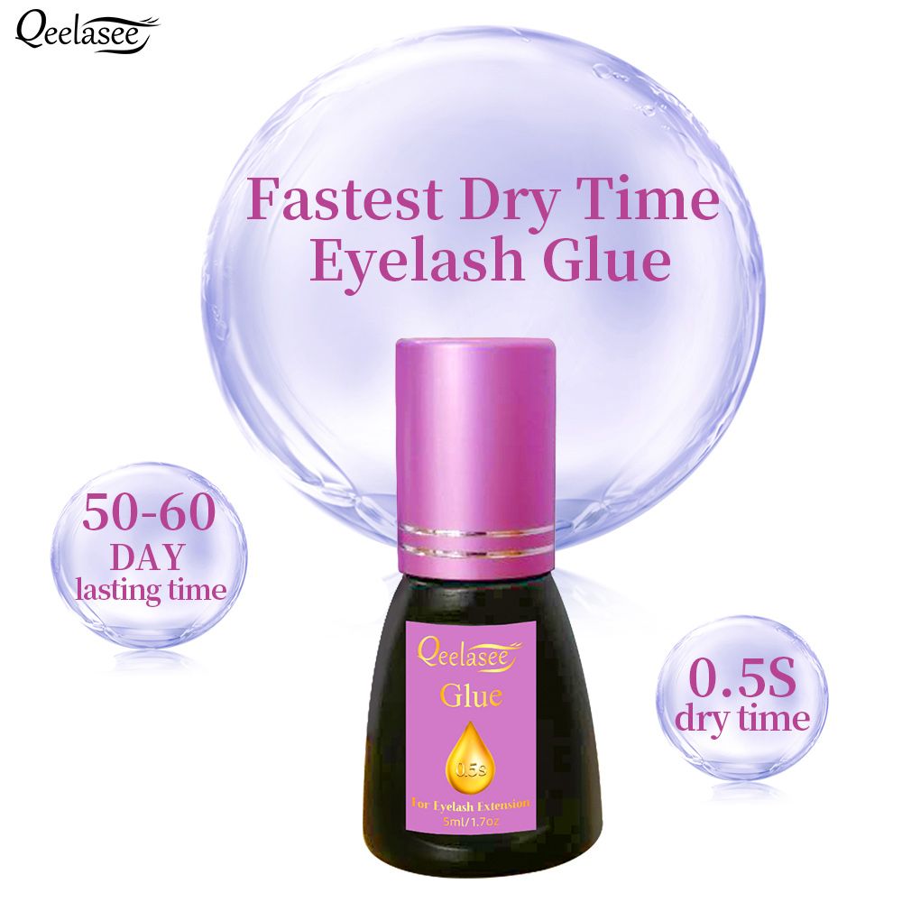 Qeelasee 0.5s Fast Drying Eyelash Extension Glue Lasting
