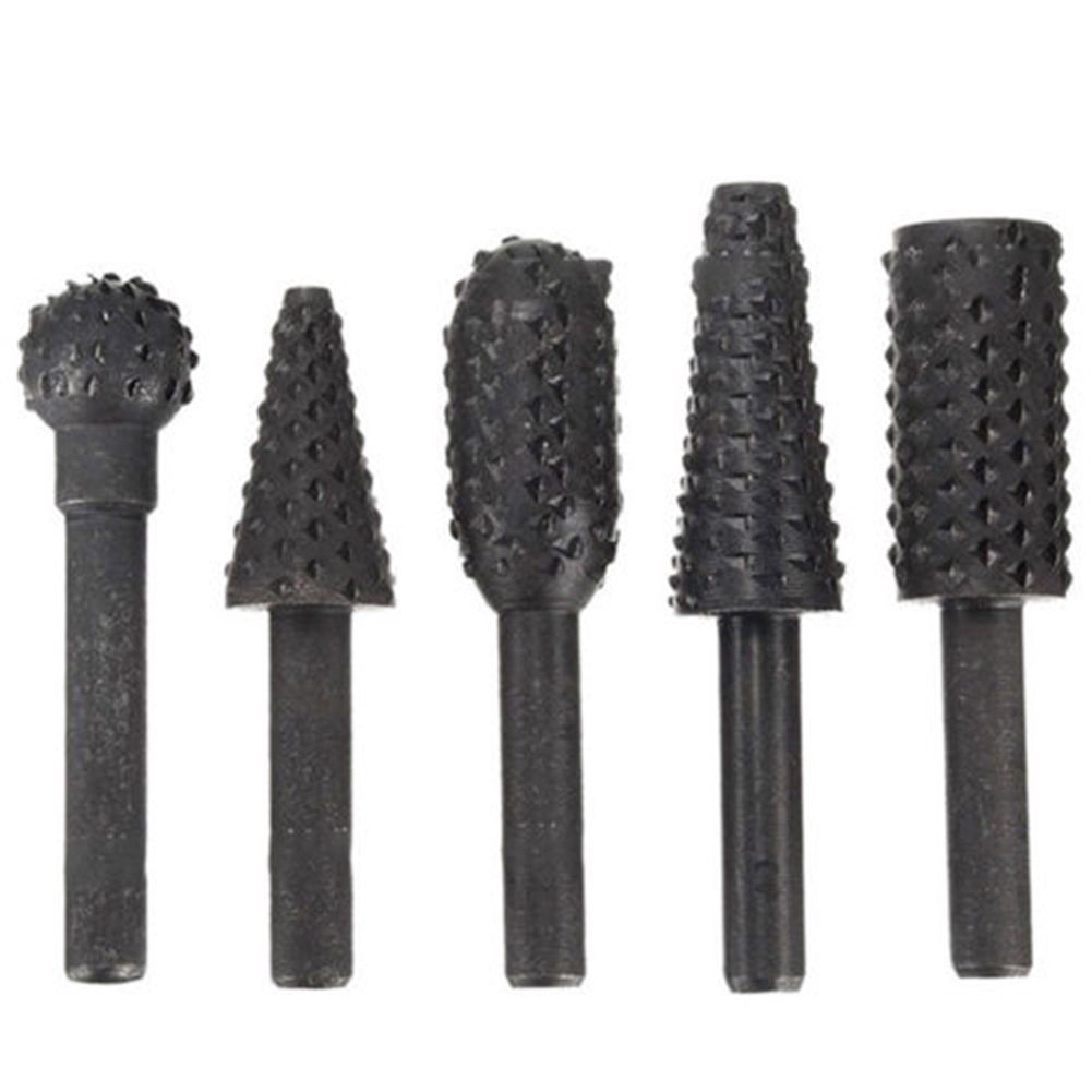 5pcs 1 4 Inch Shank Rotary Burr Wood Carving File Rasp