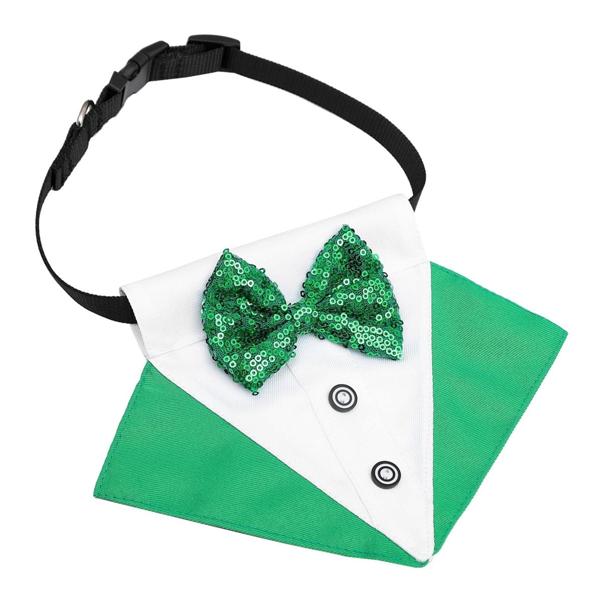 Adjustable Dog Bandana Collar ST. Patrick'S Day Dress Up Green White S