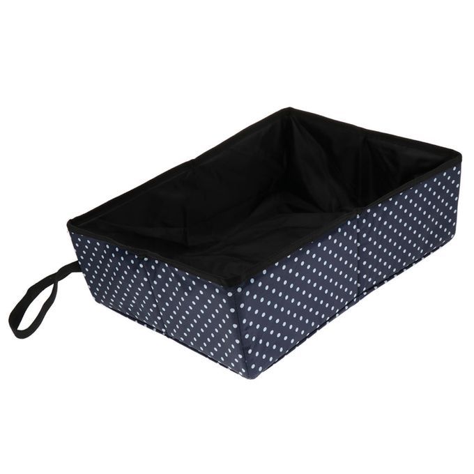 Foldable Pet 15kg Cat Kitten Litter Poop Pan, Tran, Box Dark Blue