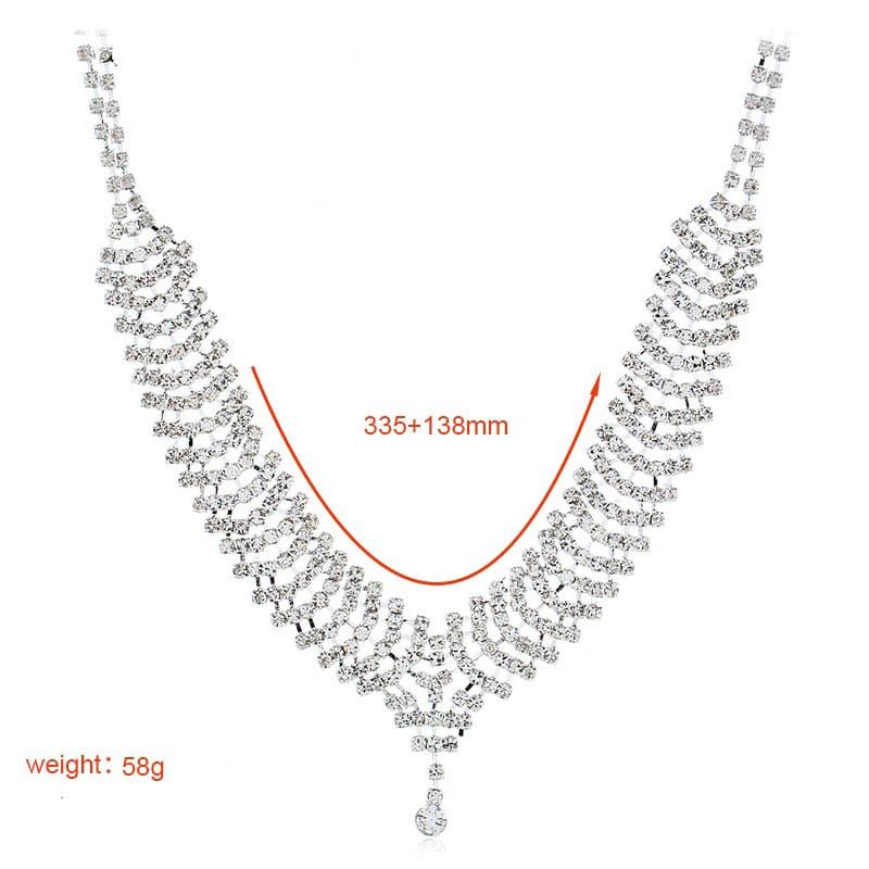 Rhinestone And Crystal Drop Necklace