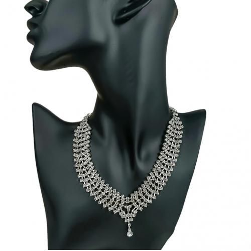 Rhinestone And Crystal Drop Necklace