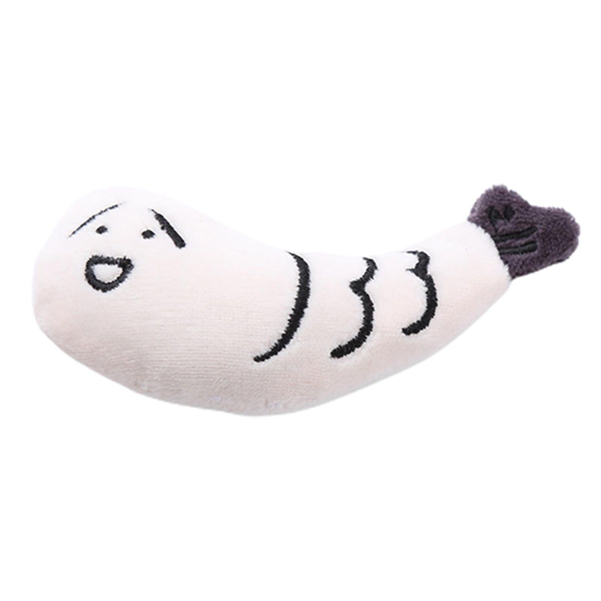 Cat Interactive Toy Teeth Grinding Cat Plush Toy with Catnip White