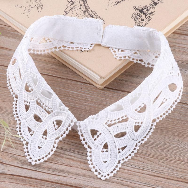 Choker Necklace Fake False Collar Women Hollow Lace Detachable Lapel Shirt