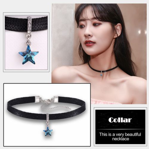 Ladies Necklace Black Neckband Clavicle Chain Women's Personality Choker B
