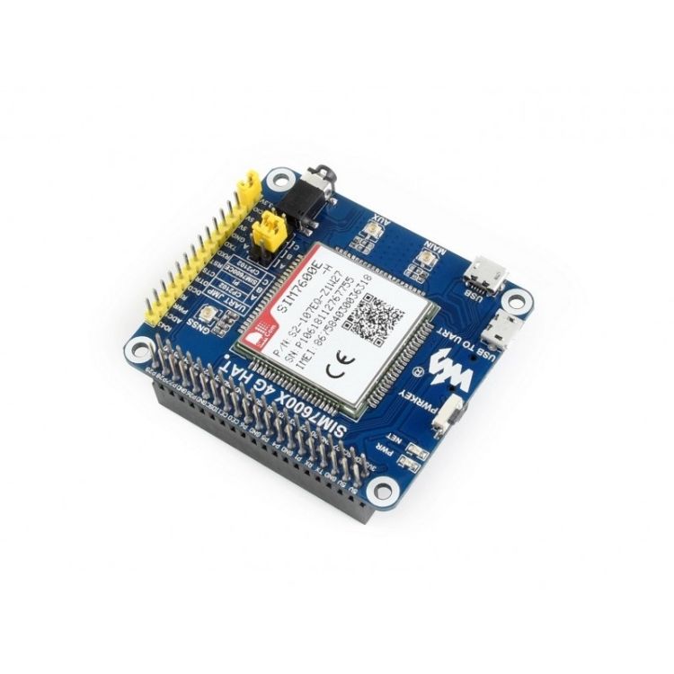 4G / 3G / 2G / GSM / GPRS / GNSS HAT For Raspberry Pi