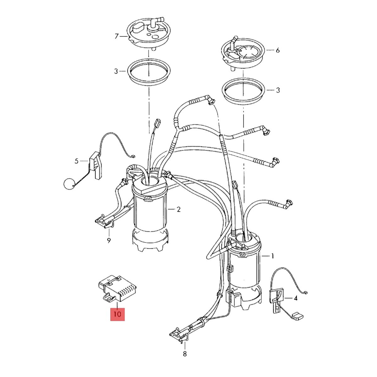 4F1906093B fu el Pump Control Module 4F1906093C for Q7