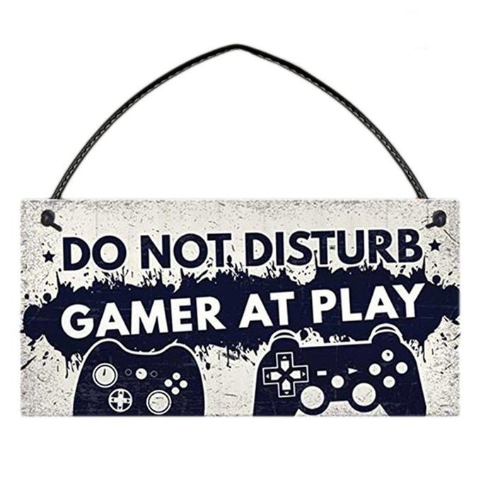 Wooden Door Hanging Sign Ornament Funny Gamer Play De Oration For Home-6#