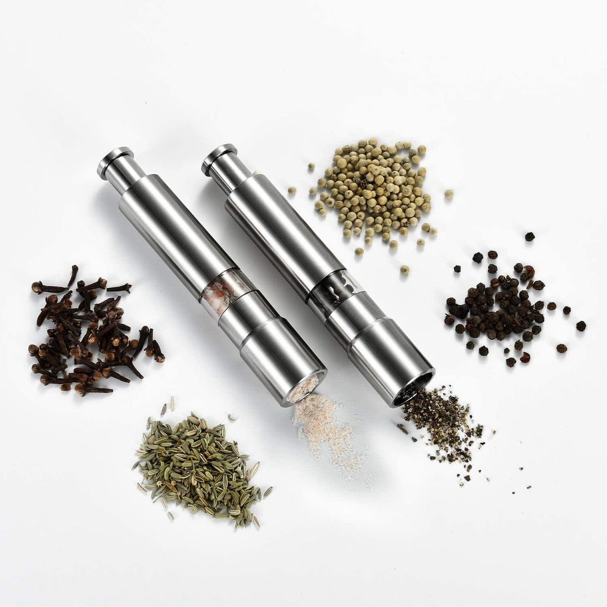 Salt and Pepper Grinder Set of 2, Pepper Mill Stainless